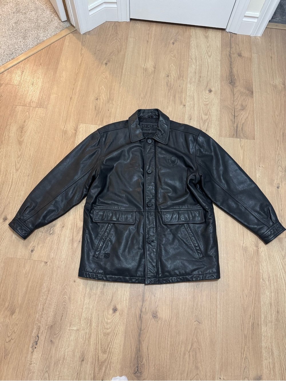 Vintage CCM Toronto maple leafs leather jacket